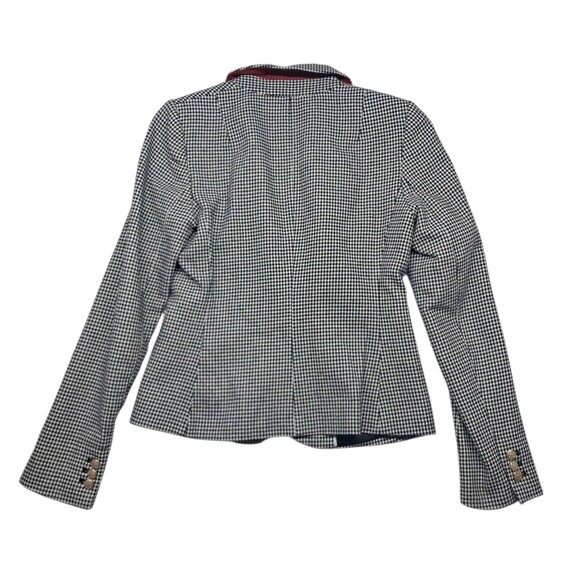 Banana Republic Blazer Jacket Women's 2 Black White Houndstooth Preppy Old Money - Picture 2 of 12